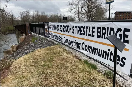  ?? EVAN BRANDT — MEDIANEWS GROUP ?? Although no visible work has begun on the two phases of the trail along the river from Royersford into Limerick for which the most recent grant will help pay, the restoratio­n of the trestle bridge at the site between Royersford and Spring City is complete.