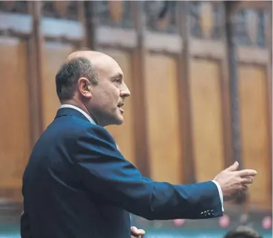  ?? ?? MP Andrew Griffith in the House of Commons chamber, Picture: UK Parliament.