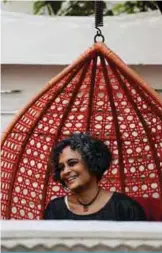  ?? — AFP ?? Photo shows Indian author Arundhati Roy during an interview with AFP in New Delhi.