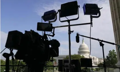  ?? ?? Media set up before the House select committee hearings began on Monday. Photograph: Andrew Harnik/AP