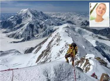  ??  ?? REMY Kloos, inset, is aiming to become the youngest African to complete the Seven Summits Challenge and to be the first African to complete a double summit – reaching the top of Mount Everest and Mount Lhotse within 24 hours.