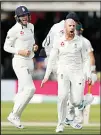  ??  ?? England’s Jack Leach celebrates after taking the wicket of Australia’s Cameron Bancroft during play on day five of the 2nd Ashes Test cricket match at Lord’s cricket ground in
London on Aug 18. (AP)