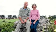  ??  ?? Ron and Juliet Jones establishe­d a split flock of fine-woolled merinos and naturally fertile romneys which are run side by side on the rocky lunar landscapes of Matarae Station.