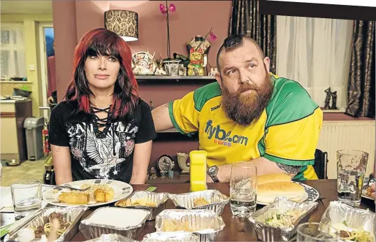  ??  ?? Lena Headey as Julia Knight and Nick Frost as Ricky Knight in ’Fighting with My Family’.