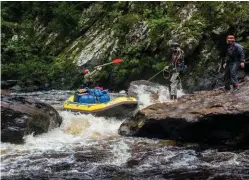  ??  ?? Heading into the Lost World, a canyon carved into steep banks. Inside is a fairyland of mossy walls and fallen timber.A guide’s knowledge of each set of rapids, and how to move safely through them, is crucial to ensuring a fun, safe trip.