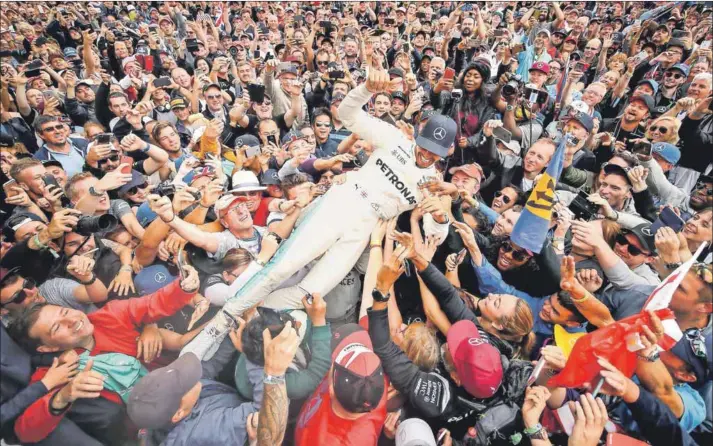  ??  ?? Within reach: With Mercedes, Lewis Hamilton stands a chance of winning a fifth world championsh­ip — and the record of seven titles is also in his sights. Photo: Clive Mason/Getty Images