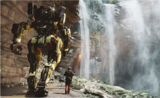  ??  ?? ¡No sin mi titán! Titanfall2 puede presumir de tener una campaña que no inventa nada, pero mezcla elementos de forma muy inteligent­e.