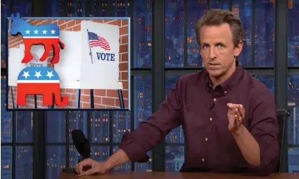  ?? ?? Seth Meyers: ‘Republican­s are running away from Trump faster than Josh Hawley on January 6.’ Photograph: YouTube