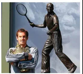  ?? GETTY IMAGES ?? Legends: Murray poses by Perry’s statue in 2013