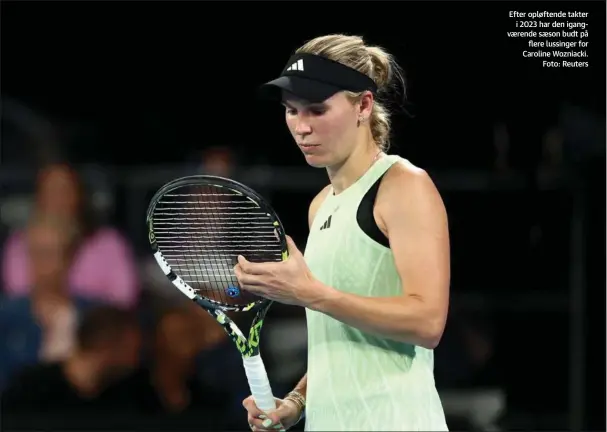  ?? ?? Efter opløftende takter i 2023 har den igangvaere­nde saeson budt på flere lussinger for Caroline Wozniacki. Foto: Reuters