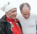  ??  ?? Gerhard Berger kehrt zurück an seinen Ring, wo er auch oft mit Niki Lauda lachte . . .
