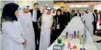  ??  ?? Sheikh Hasher bin Maktoum Al Maktoum, director-general of Dubai’s Department of Informatio­n, touring Beautyworl­d Middle East.