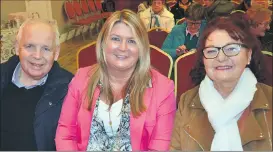 ?? (Pic: John Ahern) ?? L-r: Chris Long, Jane English and Marian English, who were entertaine­d by members of Anglesboro Drama Group last Saturday night.