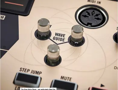  ??  ?? The Korg Volca Drum – we particular­ly liked the Wave Guide tool