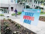  ?? SUSAN STOCKER/SOUTH FLORIDA SUN SENTINEL ?? Early voting at Nova Southeaste­rn University in Davie.