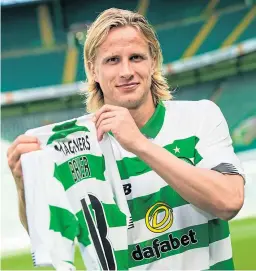  ?? SNS. Picture: ?? Moritz Bauer said he will give the fans everything after completing his move to Celtic Park.
