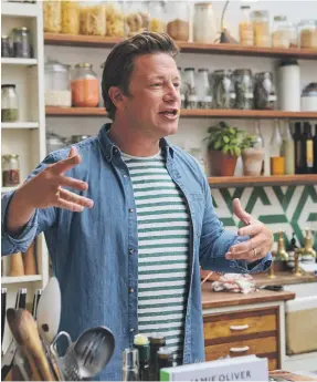  ?? Fremantle Media; Ella Miller ?? Jamie Oliver, right, has opened a new pizzeria in JLT, which offers a range of pizza toppings, some inspired by the region, top and above