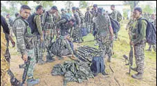  ?? PTI FILE ?? Police records show Maoists have looted 750 high grade weapons in Bastar region from the security personnel since 2001.