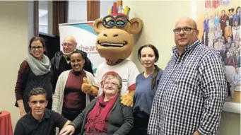  ?? Picture: AMANDA NANO ?? ON THE MOVE: Sara Smal received a wheelchair at the ninth PNA Wheelchair Handover on Tuesday. Present at the handover are left to right, Lauren Lubbe, Dries Smal, Sibulele Robi, Gussie Eberhardt. In front, are Dominic Spittal, Smal and Darrel Eberhardt