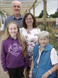  ??  ?? Chloe Connolly, Sean Cunningham, Jennifer McKenzie and Sybil Connolly, the family of John and Dorothy McKenzie, who gave a donation in their memory towards the garden.