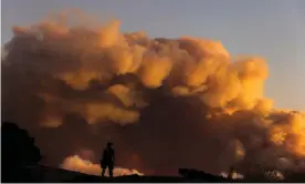  ??  ?? Dense smoke from wildfires cover the Windy Hill preserve in San Mateo county, California. Photograph: Xinhua/Rex/Shuttersto­ck