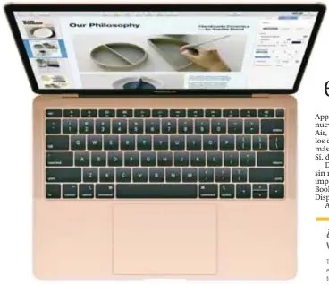  ?? |APPLE ?? El nuevo MacBook Air tiene la pantalla de 13.3 pulgadas.