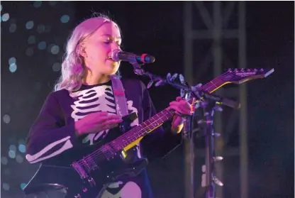  ?? ANTHONY VAZQUEZ/SUN-TIMES PHOTOS ?? Phoebe Bridgers performs Friday night on the first day of the Pitchfork Music Festival in Union Park.