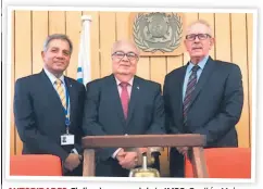  ??  ?? AUTORIDADE­S. El director general de la IMSO, Capitán Moin Ahmed, el embajador Iván Romero Martínez y el representa­nte de Georgia.