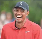  ?? JOHN DAVID MERCER/USA TODAY ?? Tiger Woods reacts after winning the Tour Championsh­ip, his first victory in five years.