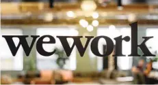  ??  ?? A Wework logo is seen at a Wework office in San Francisco, US.