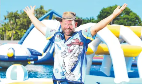  ??  ?? EVOLVING ATTRACTION: Brent Stevenson, owner of Townsville’s Barra Fun Park, is looking to sell the site for $2.5 million. It includes an inflatable water park, a seven-bedroom home, fishing dams and much more.