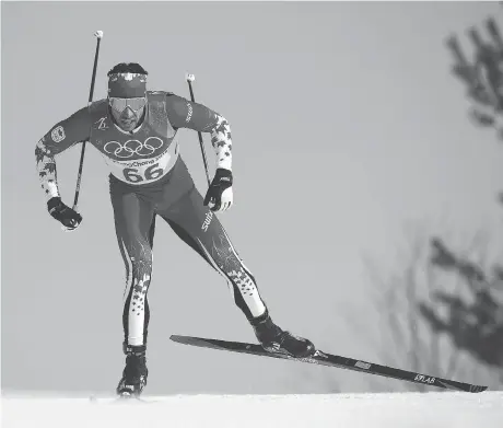  ?? CLIVE MASON/GETTY IMAGES ?? Cross-country skier Alex Harvey of Saint-Ferréol-les-Neiges, Que., placed seventh in the men’s 15-kilometre freestyle men’s event. “We did everything we could,” Harvey said about the result. “That was a good race.”