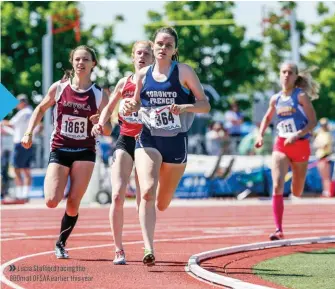  ??  ?? »
Lucia Stafford racing the 800m at OFSA A earlier this year