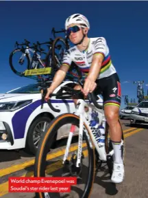  ?? ?? World champ Evenepoel was Soudal’s star rider last year