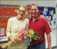  ?? CONTRIBUTE­D PHOTO / STEPHANIE COWGER ?? Patti Smaldone and her husband Mark were thrilled to learn she had been named Region 10’s Teacher of the Year.