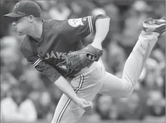  ?? MICHAEL DWYER, THE ASSOCIATED PRESS ?? Toronto Blue Jays’ pitcher Aaron Sanchez led the American League in ERA last season at 3.00, winning 15 games and losing two.