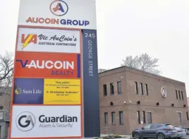  ?? JEREMY FRASER ■ CAPE BRETON POST ?? The Aucoin Group building in downtown Sydney. Founder Vic Aucoin started the business in a basement office of his family home in 1979.