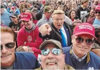  ?? THE CANADIAN PRESS/FACEBOOK ?? Donald Rosso at a 2019 Trump rally in Grand Rapids, Mich. He became a Trump impersonat­or after a bad motorcycle accident.