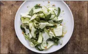  ?? MILK STREET VIA AP ?? This image released by Milk Street shows a recipe for Shaved Zucchini Salad.