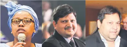  ??  ?? WANTED. From left, Dudu Myeni and Atul and Ajay Gupta. They may be arrested, parliament threatens.