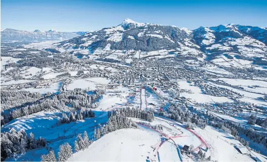  ?? Michael Werlberger ?? Ach sieht die flach aus, das schaffen wir doch locker: Die „Streif“am Hahnenkamm in Kitzbühel, quasi in 2-D-Ansicht.