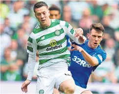  ?? ?? Callum McGregor and Ryan Jack clash during one of their many Old Firm encounters