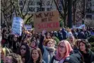  ??  ?? A women’s rights rally at Washington Square Park, New York, in 2020. Photograph: Erik McGregor/LightRocke­t/Getty Images