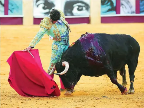  ?? EFE ?? Morante hizo un esfuerzo con el cuarto y sacó una labor meritoria para lograr un trofeo