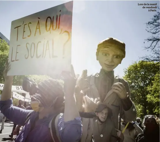  ??  ?? Lors de la manif de vendredi
à Paris.