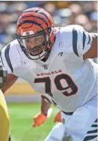  ?? DON WRIGHT/AP ?? Bengals left guard Jackson Carman says he’s at the weight (323 pounds) where coaches want him.