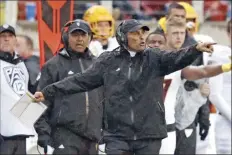  ?? AP file photo ?? Arizona State coach Herm Edwards is among those in the Sun Devils program who have tested positive for COVID-19. Arizona State’s game against Cal scheduled for today has been canceled.