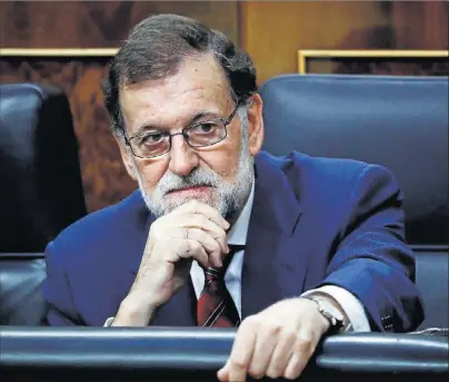  ?? EFE ?? El presidente del Gobierno, Mariano Rajoy, durante la sesión de control celebrada ayer en el Congreso.