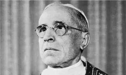  ??  ?? Pope Pius XII at the Vatican in 1955. Photograph: AFP/Getty Images