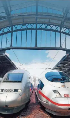  ?? ARCHIVFOTO: DEUTSCHE BAHN ?? TGV- und ICE-Züge wie diese schaffen die Strecke von Saarbrücke­n nach Paris in nur einer Stunde 50 Minuten.